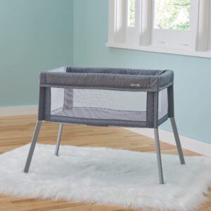 Kolcraft Healthy Lite Portable Lightweight Travel Infant and Baby Bassinet for Home or Travel, Secure and Comfortable for Newborn, Compact Fold - Gray