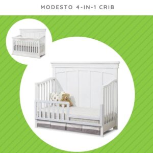 Toddler Bed Safety Guard Rail Conversion Kit 136 for Sorelle Cribs | See Description for List of Compatible Cribs (White)