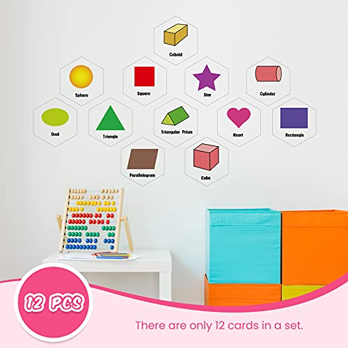 12 Pieces Shape Hex Wall Decals Removable Wall Decals Wall Stickers for Kids Nursery Bedroom Living Room Decoration
