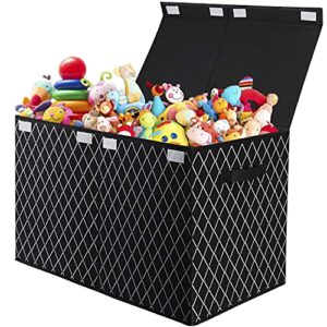 VERONLY Kids Toy Box Chest Storage with Lid Set of 2 - Collapsible Sturdy Toys Boxes Organizer Bins with Handles for Nursery,Playroom,Closet Home Organization