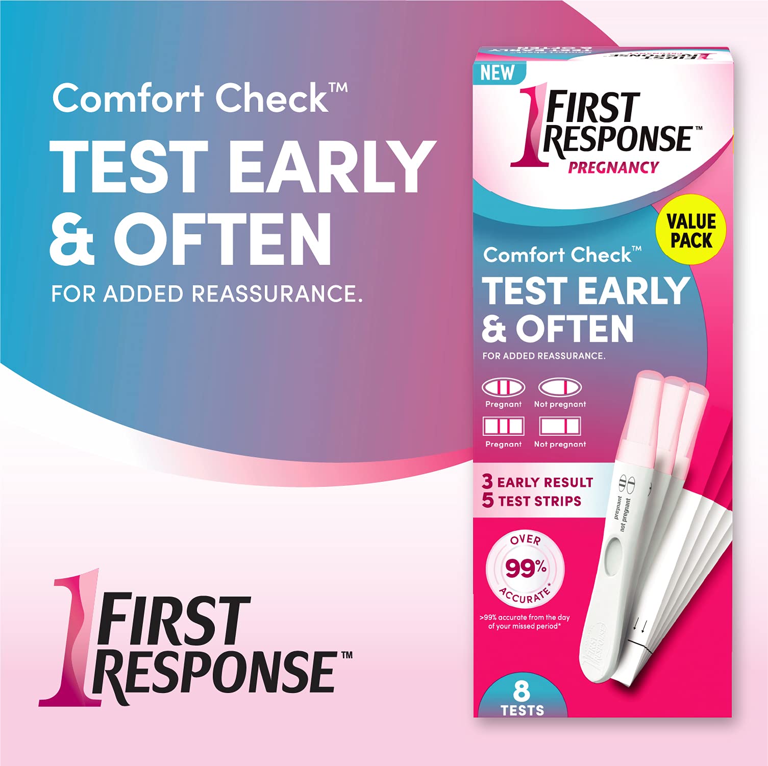 FIRST RESPONSE Comfort Check Pregnancy Test, 8 Count