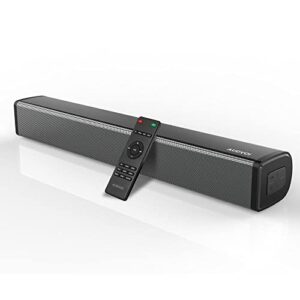 audvoi sound bars for tv, 16'' mini soundbar built-in dsp tv speaker with bluetooth 5.0, 3d surround sound home audio sound bar with remote control and 5 eq for home theater/gaming/projectors