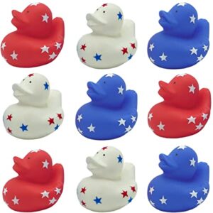4e's novelty patriotic rubber ducks (24 pack) bulk 2" - 4th of july party favors, patriotic party supplies gifts toys for kids adults fourth of july, jeep ducking