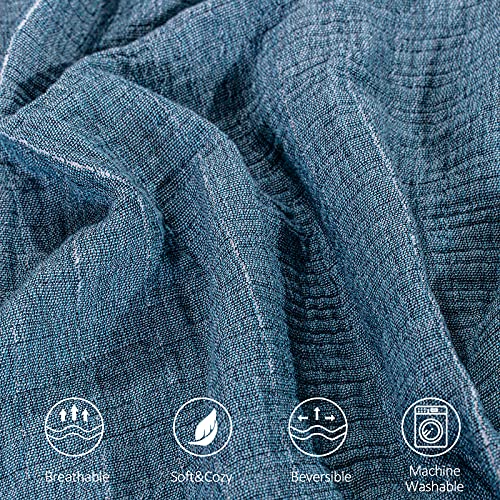 SE SOFTEXLY Cotton Blanket, 4-Layer Soft Muslin Throw Blanket for Couch Bed, Breathable Gauze Blanket for All Season, Lightweight Muslin Blankets for Adults Blanket(60"x80",Vintage Blue)