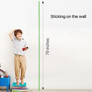 EASYXQ Growth Chart, Children Height Ruler Wall Decor, 3D Removable Growth Height Chart, Splicing Height Ruler Measurement for Kids and Nursery 79 inch (Green)