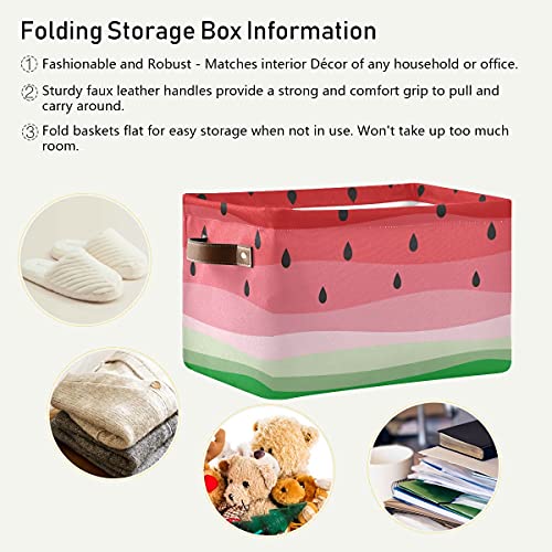 Rectangular Storage Bin Fresh Fruit Watermelon Basket with Handles - Nursery Storage, Laundry Hamper, Book Bag, Gift Baskets