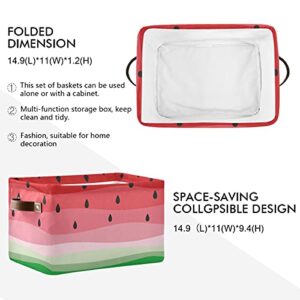 Rectangular Storage Bin Fresh Fruit Watermelon Basket with Handles - Nursery Storage, Laundry Hamper, Book Bag, Gift Baskets