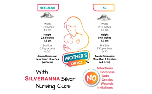 The Original Silver Nursing Cups, Nipple Shields for Nursing Newborn, Nipple Protector for Breastfeeding, Nipple Covers Breastfeeding, No Need Nipple Cream, Newborn Essentials Must Haves