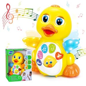hola toys for 1 + year old girl boy dancing walking yellow duck, 9 6 month old baby toys 6 to 12 months, crawling learning light up musical toys for 1 year old girl birthday gift toddler toys age 1-2