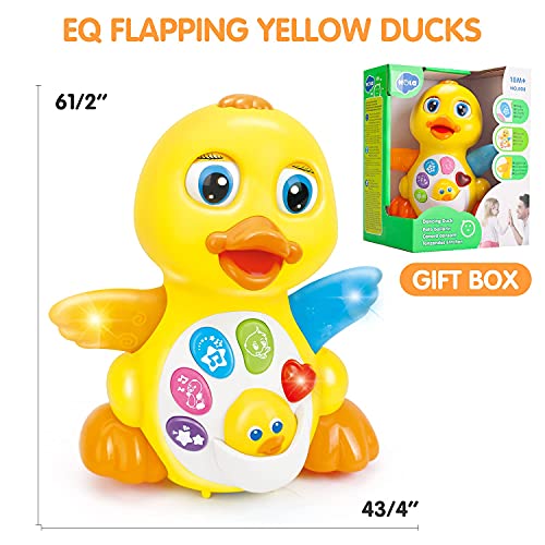 HOLA Toys for 1 + Year Old Girl Boy Dancing Walking Yellow Duck, 9 6 Month Old Baby Toys 6 to 12 Months, Crawling Learning Light Up Musical Toys for 1 Year Old Girl Birthday Gift Toddler Toys Age 1-2