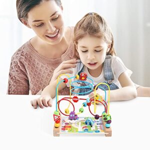 AISHUN Wooden Bead Maze Toys for Toddlers, Bead Toy Colorful Roller Coaster Preschool Educational Toys Birthday Gifts for Toddlers Kids Boys Girls