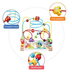 AISHUN Wooden Bead Maze Toys for Toddlers, Bead Toy Colorful Roller Coaster Preschool Educational Toys Birthday Gifts for Toddlers Kids Boys Girls