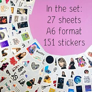 151Pcs Taylor Stickers Midnights Stickers All Albums, Midnights Merch, Taylor Gifts for Women, Taylor Merchandise for Teens, Taylor Party, Taylor Birthday Decorations, Country Music Stickers Laptop