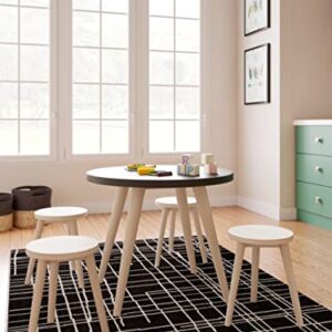 Signature Design by Ashley Blariden Children's Table Set, Includes Table & 4 Stools, Black & Natural Brown