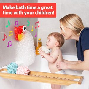 Chuchik Crab Bubble Bath Maker for The Bathtub. Blows Bubbles and Plays 24 Children’s Songs – Baby, Toddler Kids Bath Toys Makes Great Gifts for Toddlers – Sing-Along Bath Bubble Machine (Light-Red)