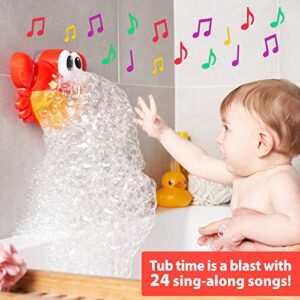 Chuchik Crab Bubble Bath Maker for The Bathtub. Blows Bubbles and Plays 24 Children’s Songs – Baby, Toddler Kids Bath Toys Makes Great Gifts for Toddlers – Sing-Along Bath Bubble Machine (Light-Red)