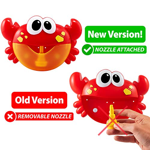 Chuchik Crab Bubble Bath Maker for The Bathtub. Blows Bubbles and Plays 24 Children’s Songs – Baby, Toddler Kids Bath Toys Makes Great Gifts for Toddlers – Sing-Along Bath Bubble Machine (Light-Red)