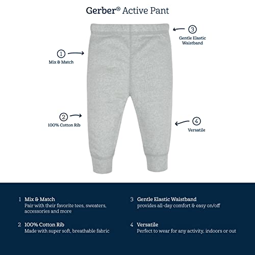 Gerber Baby Boys' Multi-Pack Pants, Navy/Army Green, 3-6 Months