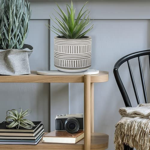 8 Inch Artificial Plants in Pot, Realistic Faux Plant Decor, Artificial Succulent Plant Decor, Fake Potted Plants for Bedroom Office Bookshelf Decor