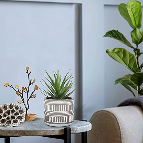 8 Inch Artificial Plants in Pot, Realistic Faux Plant Decor, Artificial Succulent Plant Decor, Fake Potted Plants for Bedroom Office Bookshelf Decor