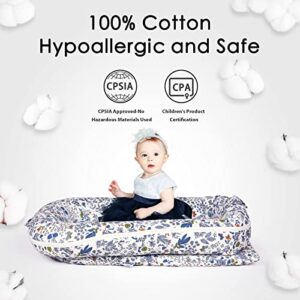 Infant Lounger Baby Nest Replacement Cover | Hypoallergenic | Premium | [Fits Dockatot Deluxe+] (Cover Only) (Flowers)