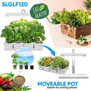 SereneLife Hydroponic Herb Garden 8 Pods, Indoor Growing System, Smart Indoor Plant System w/Height Adjustable LED Grow Light (White)