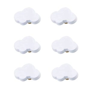 skyscraper cartoon shape soft rubber knobs for kids girls boys cabinet handle pulls drawer knobs for kids room cabinets closets toy organizer box bookcase 6pcs/set (cloud, white)