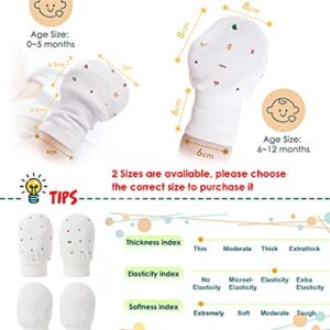 Newborn Baby Mittens Anti Scratch Baby Mittens No Scratch Mittens Baby Gloves for 0-6 Months Boys Girls (6 Pairs-S)