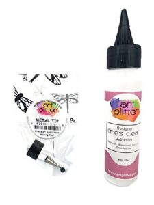 art glitter pack of 2 art glitter glue designer dries clear adhesive 2 oz with ultra fine metal tip