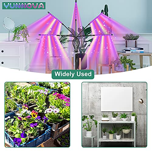 LED Grow Light Indoor Plants - 5 Heads 200W 150LED Plant Light with Adjustable Stand,Auto On/Off Timer with Remote Control,5Switch Modes,10 Dimmable Brightness,Full Spectrum for Indoor Plants