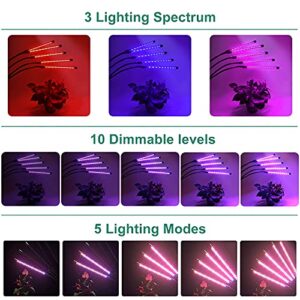 LED Grow Light Indoor Plants - 5 Heads 200W 150LED Plant Light with Adjustable Stand,Auto On/Off Timer with Remote Control,5Switch Modes,10 Dimmable Brightness,Full Spectrum for Indoor Plants