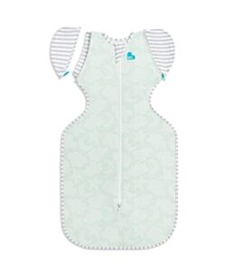 love to dream transition bag organic 1.0 tog, celestial dot mint, medium, 13-19 lbs., patented zip-off wings, gently help baby safely transition from being swaddled to arms free before rolling over