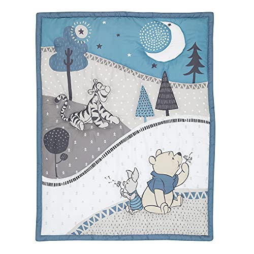 Lambs & Ivy (LAMCR) Forever Pooh 3-Piece Mini Crib Bedding Set, Blue (780020)