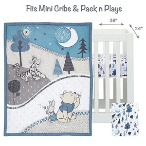 Lambs & Ivy (LAMCR) Forever Pooh 3-Piece Mini Crib Bedding Set, Blue (780020)