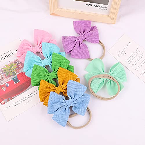 jollybows 40pcs Baby Girls Hair Bows Headband Nylon Hair Band Elastic Hair Accessories for Kids Infants Toddlers