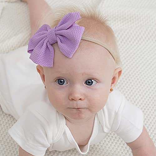 jollybows 40pcs Baby Girls Hair Bows Headband Nylon Hair Band Elastic Hair Accessories for Kids Infants Toddlers