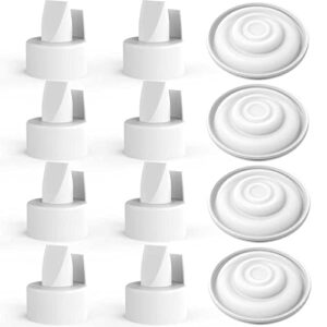 [12-count] papablic pump parts compatible with spectra s1, s2 and 9 plus, incl 8-count duckbill valves for spectra and medela pump in style, 4-count silicone membrane for spectra backflow protector
