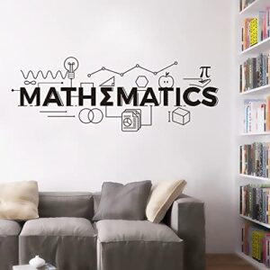 17x44 inch children room mathematics sign wall stickers math education vinyl decals school classroom decoration motivational poster wall murals hq951 (black)