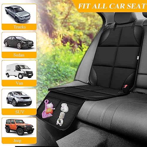 Meolsaek Car Seat Protector for Child Car Seat, 600D Fabric Carseat Seat Protectors with Non-Slip Backing, Waterproof Seat Covers for Car with Thick Pad Back Seat Cover for Kids (No Imprints)