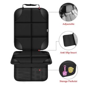 Meolsaek Car Seat Protector for Child Car Seat, 600D Fabric Carseat Seat Protectors with Non-Slip Backing, Waterproof Seat Covers for Car with Thick Pad Back Seat Cover for Kids (No Imprints)