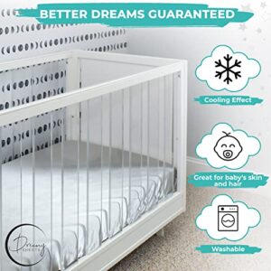 Dreamy Sheets Baby Crib Mattress Sheet - Made up of Silky Fabric Skin & Hair Friendly - Standard Size Satin Crib Mattress Breathable Cover - Premium Quality Nursery Sheets - 28x52x8in - Gray