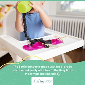 Busy Baby Bottle Bungee - Sippy Cup Strap - Keep Bottles and Sippy Cups Off The Floor - Great for Babies, Toddlers and Kids - Food Grade Silicone - Dishwasher Safe - Spearmint