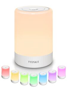yydskit nursery night light for kids color changing rechargeable touch lamp for newborn baby nursery lamp lasting up to 100hours bedside nightlight