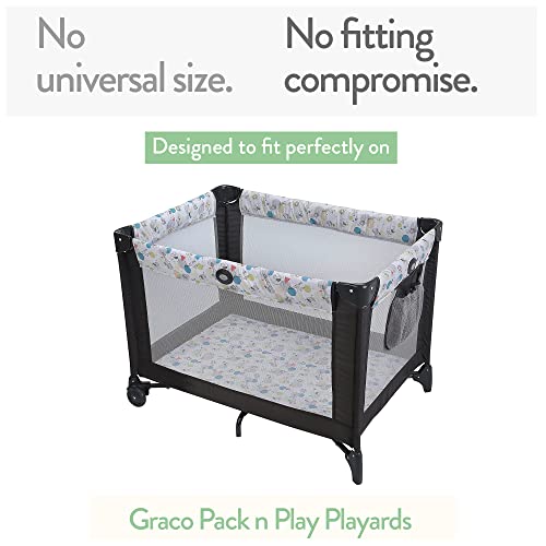 Pack and Play Sheets Fitted – Compatible with Graco Pack n Play Playard Crib and Other 27 x 39 Inch Playpen Mattress – Snuggly Soft 100% Jersey Cotton – 2 Pack Play Yard Sheet Set for Boys & Girls