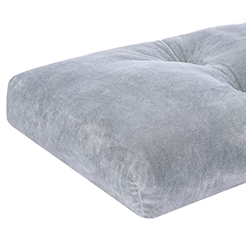 JAMPAYANG Bench Cushion, Non-Slip Tufted Bench Cushions for Swing, Shoe Storage, Window Seat (36"x14", Grey)