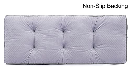 JAMPAYANG Bench Cushion, Non-Slip Tufted Bench Cushions for Swing, Shoe Storage, Window Seat (36"x14", Grey)