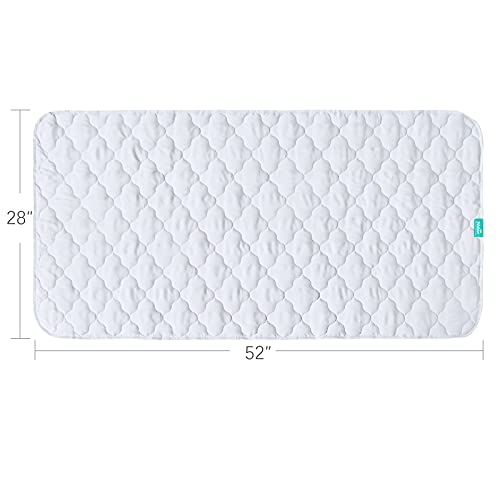 Crib Mattress Protector Pad Cover Quilted Waterproof Incontinence Bed Pads Wetting Protection Pad 52" x 28" Reusable & Non-Slip Potty Training Pads for Toddlers (Quilted Improved Thickness)