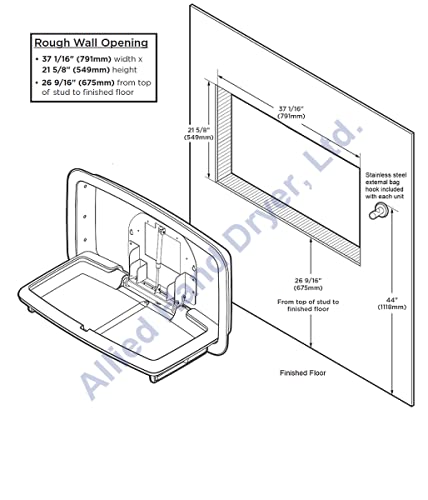 Koala Kare® KB310-SSRE - Recessed Horizontal Stainless Steel Baby Changing Station (New for 2021)