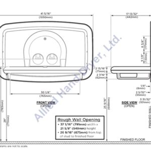 Koala Kare® KB310-SSRE - Recessed Horizontal Stainless Steel Baby Changing Station (New for 2021)