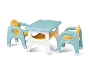 fizzeey kids table and 2 chairs set - toddler table and chair set, kids 3 piece table and chair set for toddler over 3 years